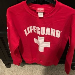 Red lifeguard sweatshirt